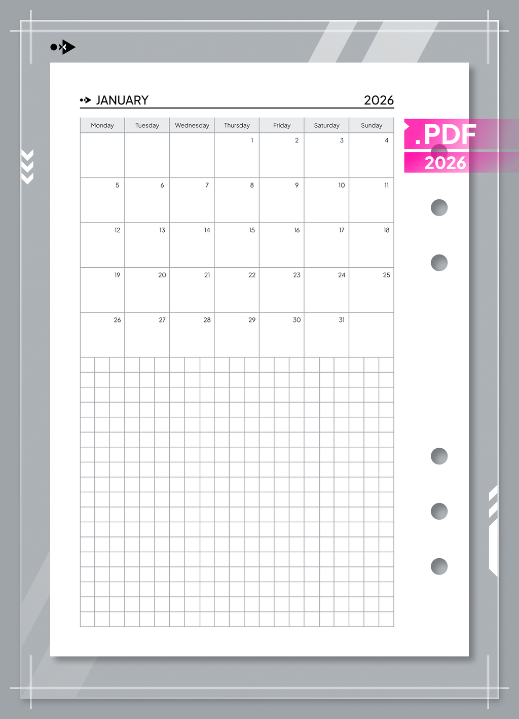 2026 Monthly Calendar and Monthly Reflection set