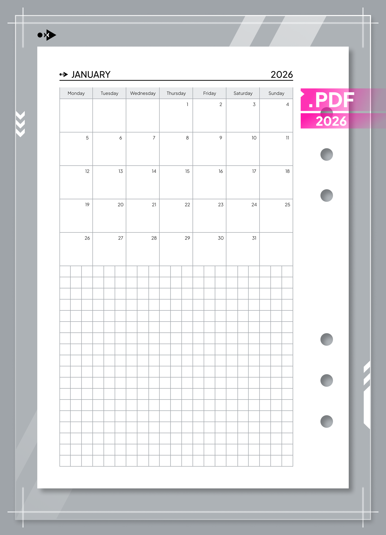 2026 Monthly Calendar and Monthly Reflection set