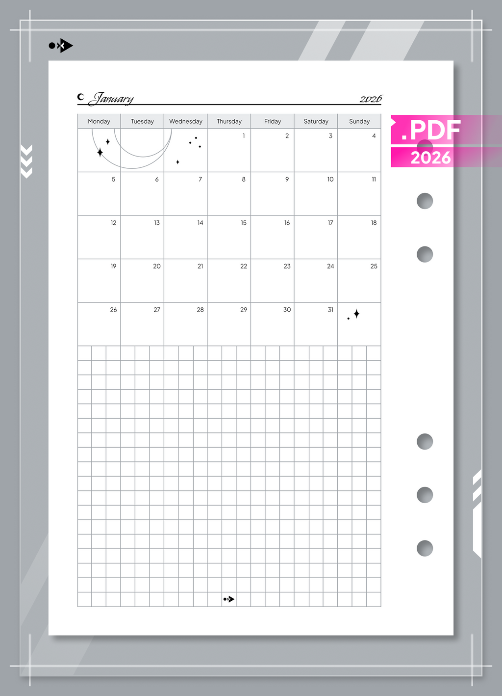2026 Celestial Monthly Calendar and Monthly Reflection set