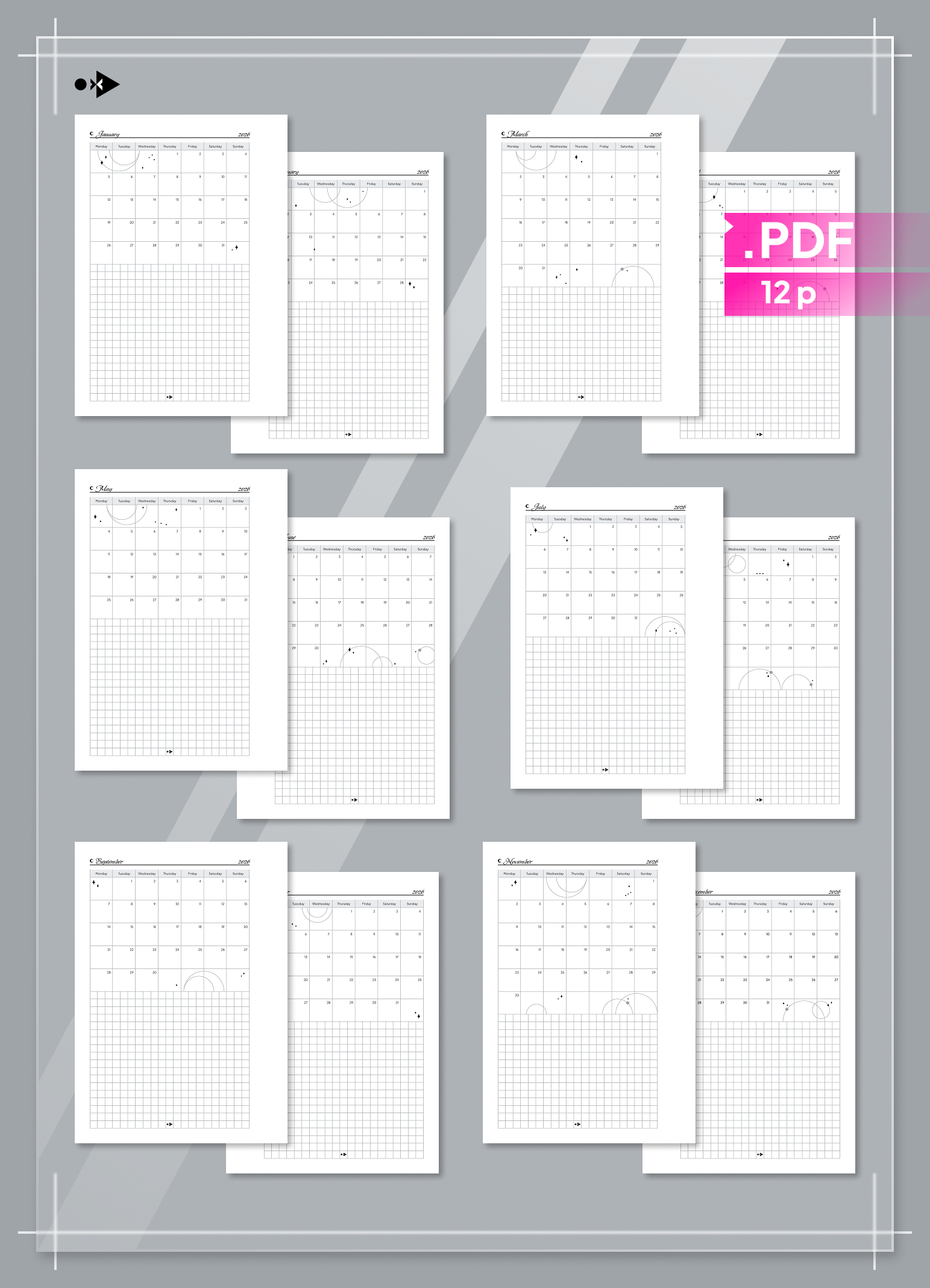 2026 Celestial Monthly Calendar