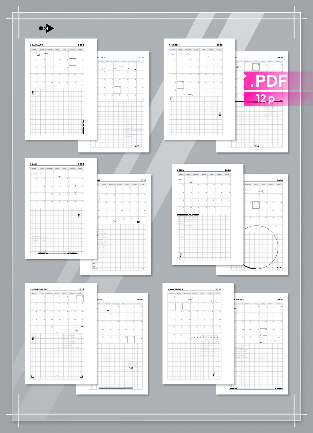 2026 Cyber Monthly Calendar