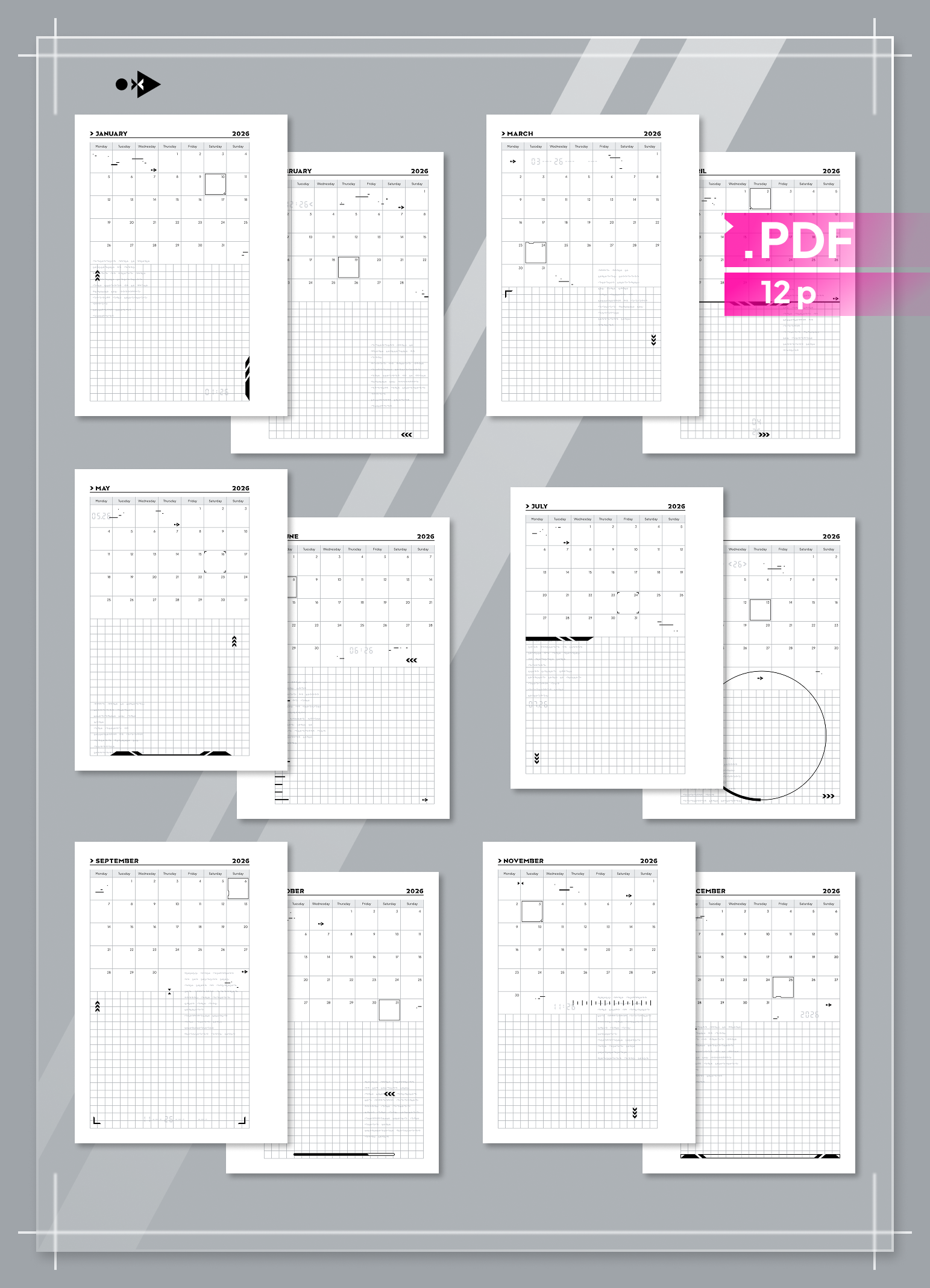 2026 Cyber Monthly Calendar