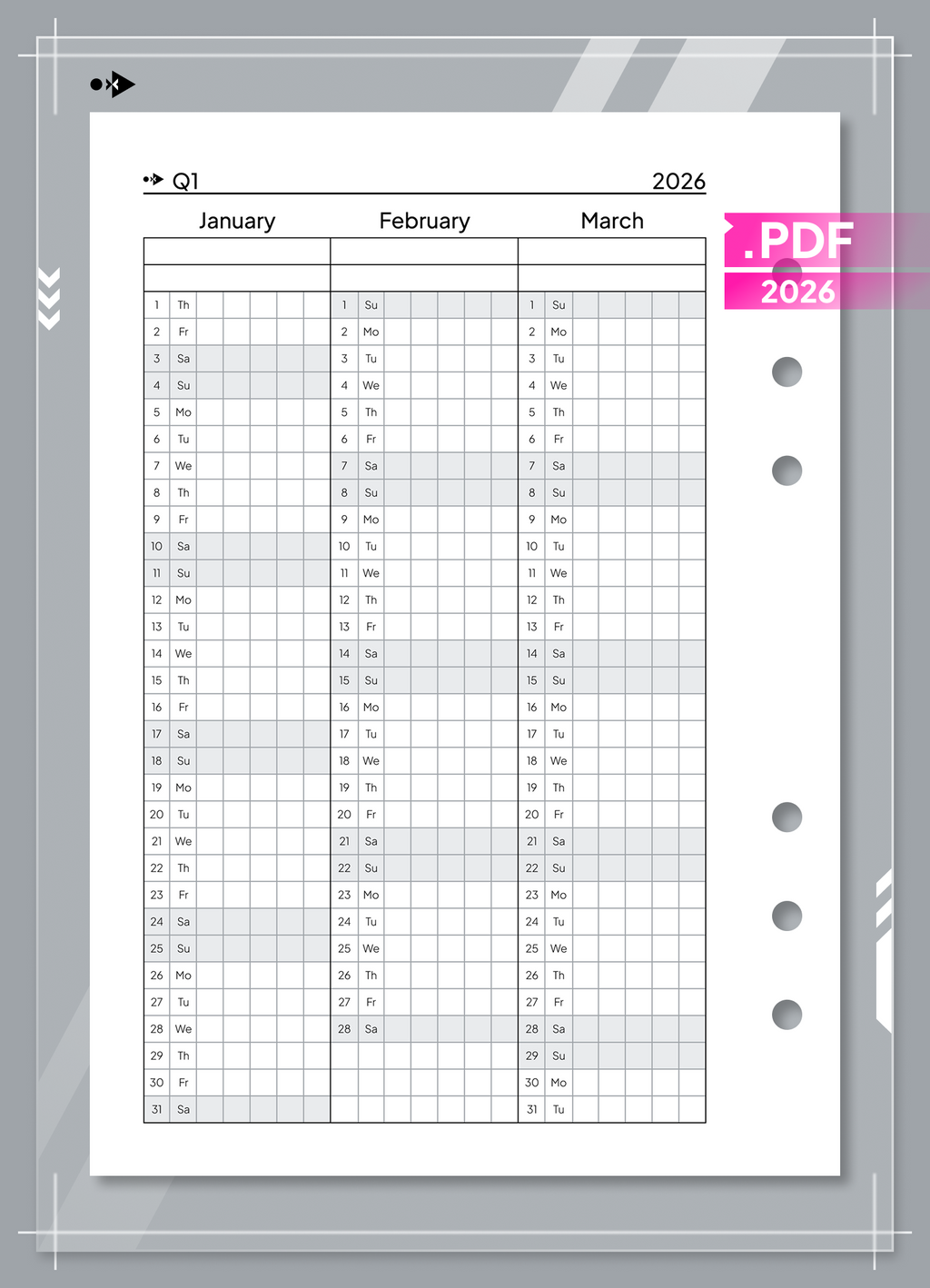 2026 Perpetual Calendar