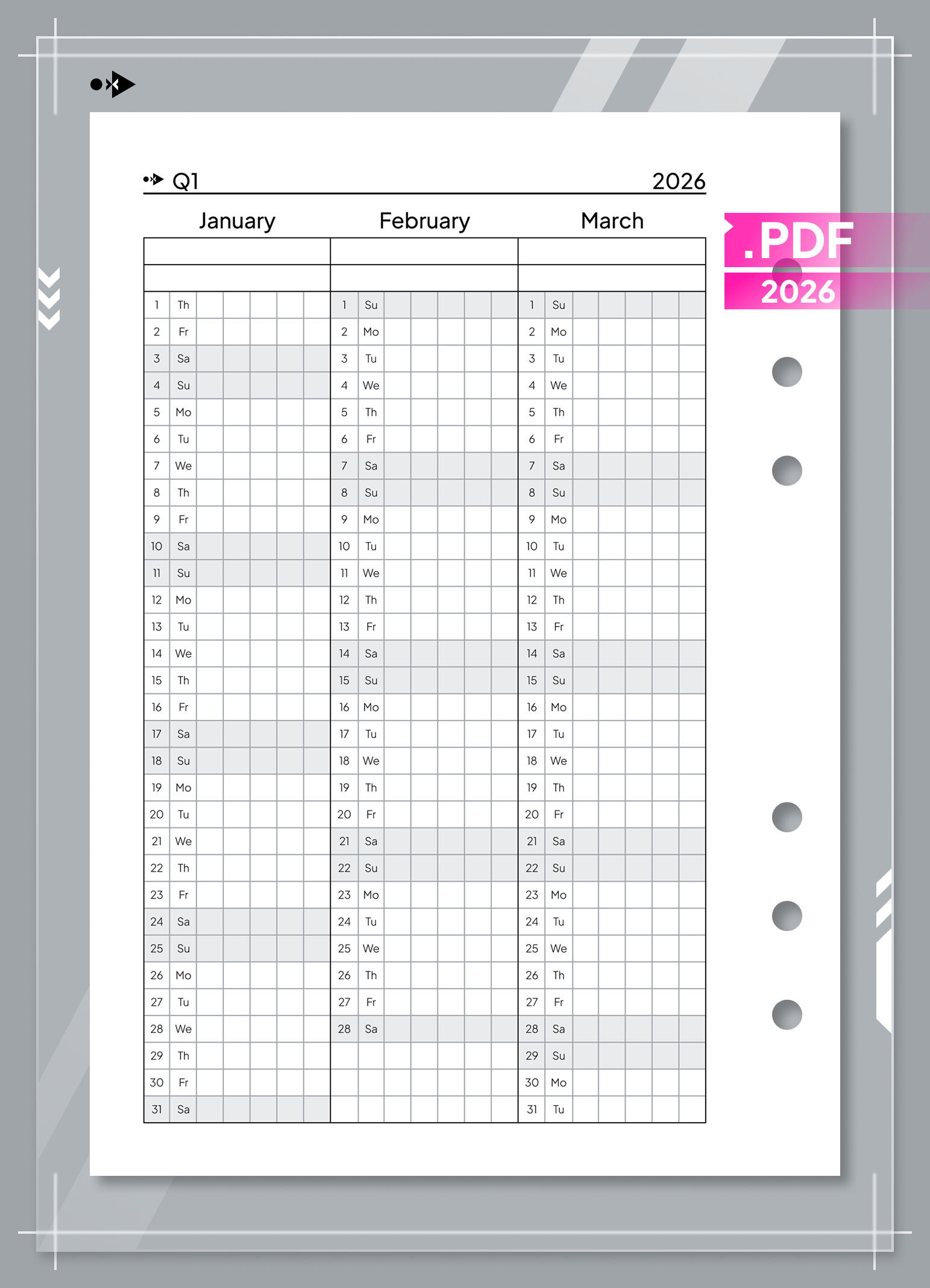 2026 Perpetual Calendar