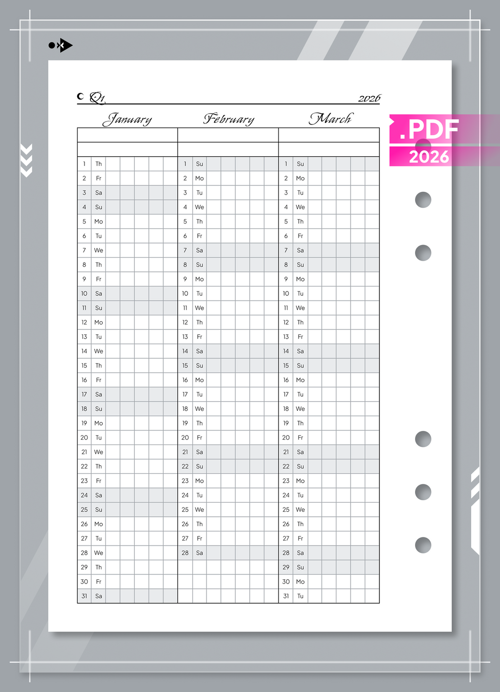 2026 Celestial Perpetual Calendar