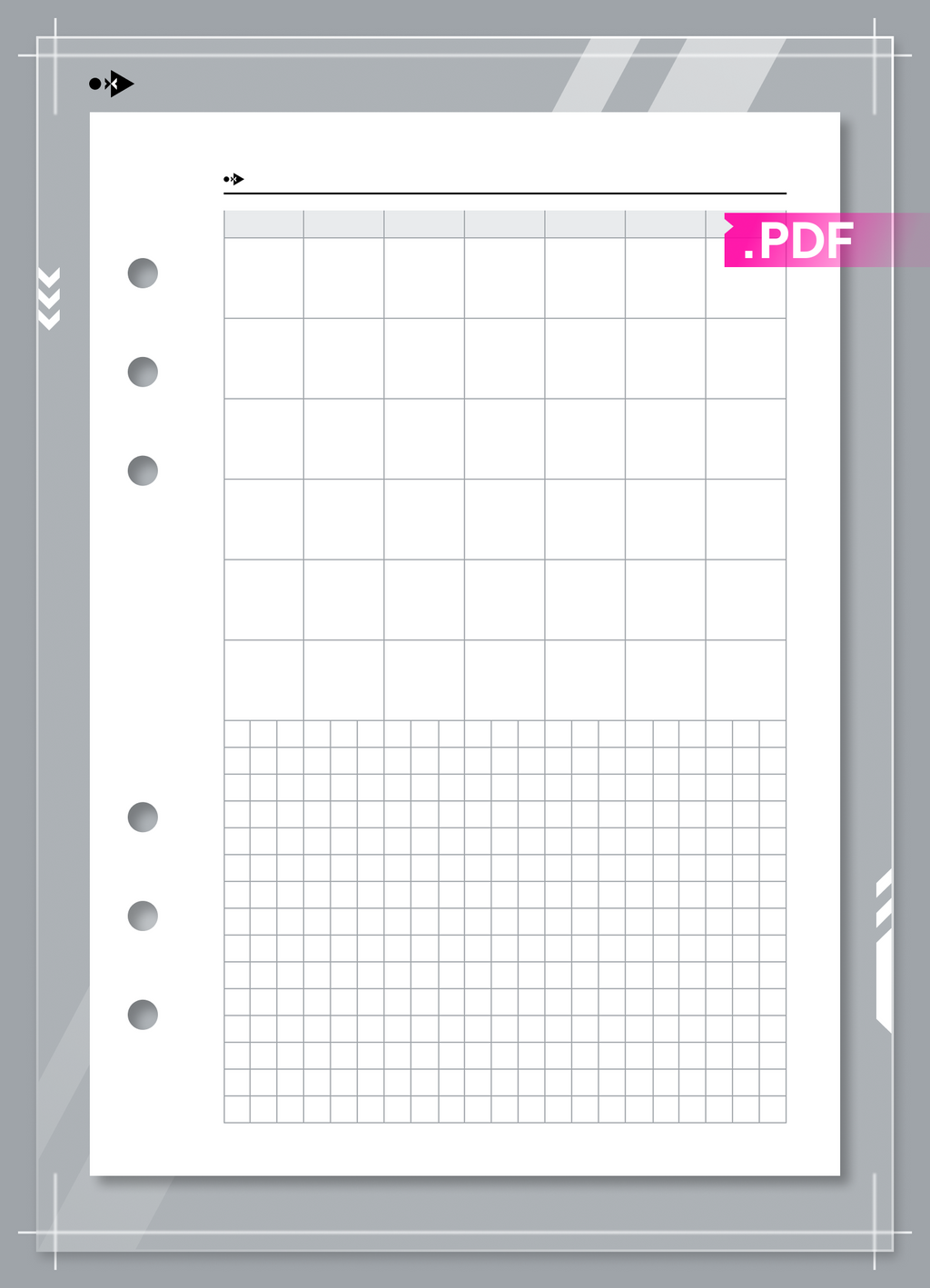 Undated Monthly Calendar, Month on One Page