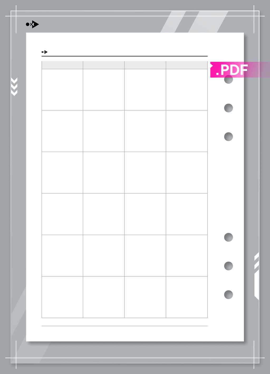 Undated Monthly Calendar, Month on Two Pages