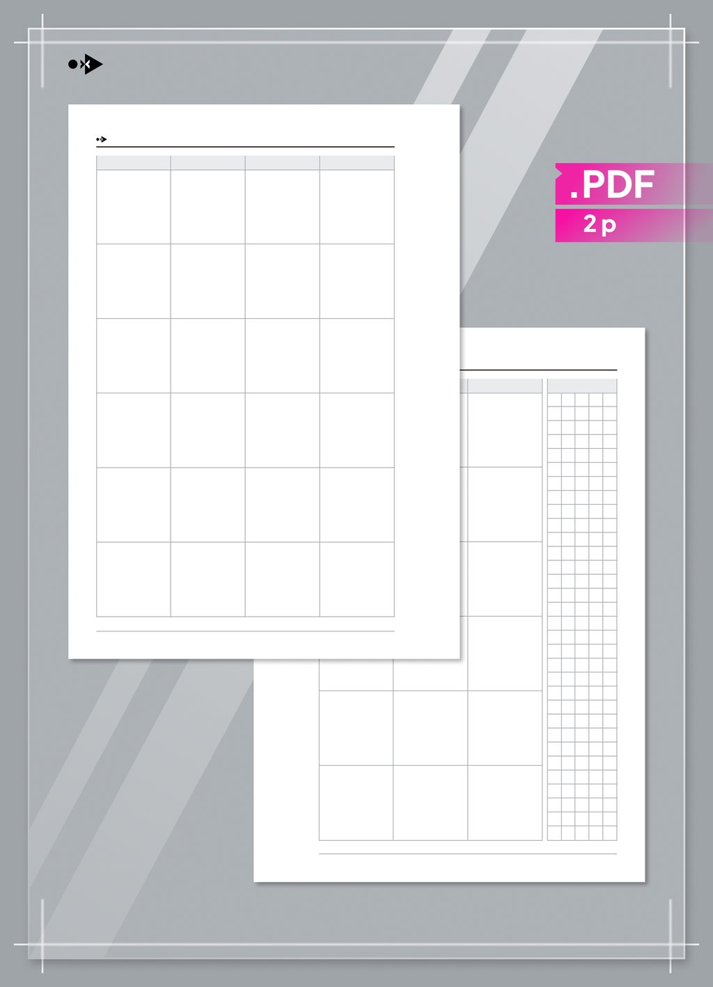 Undated Monthly Calendar, Month on Two Pages
