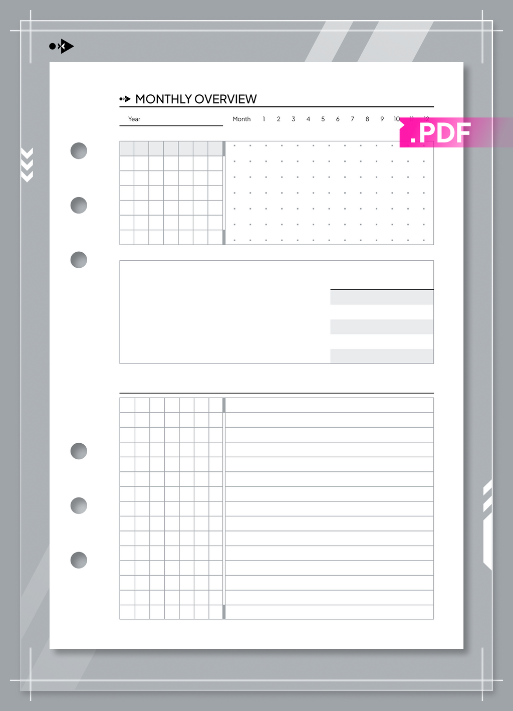 Undated Monthly Overview