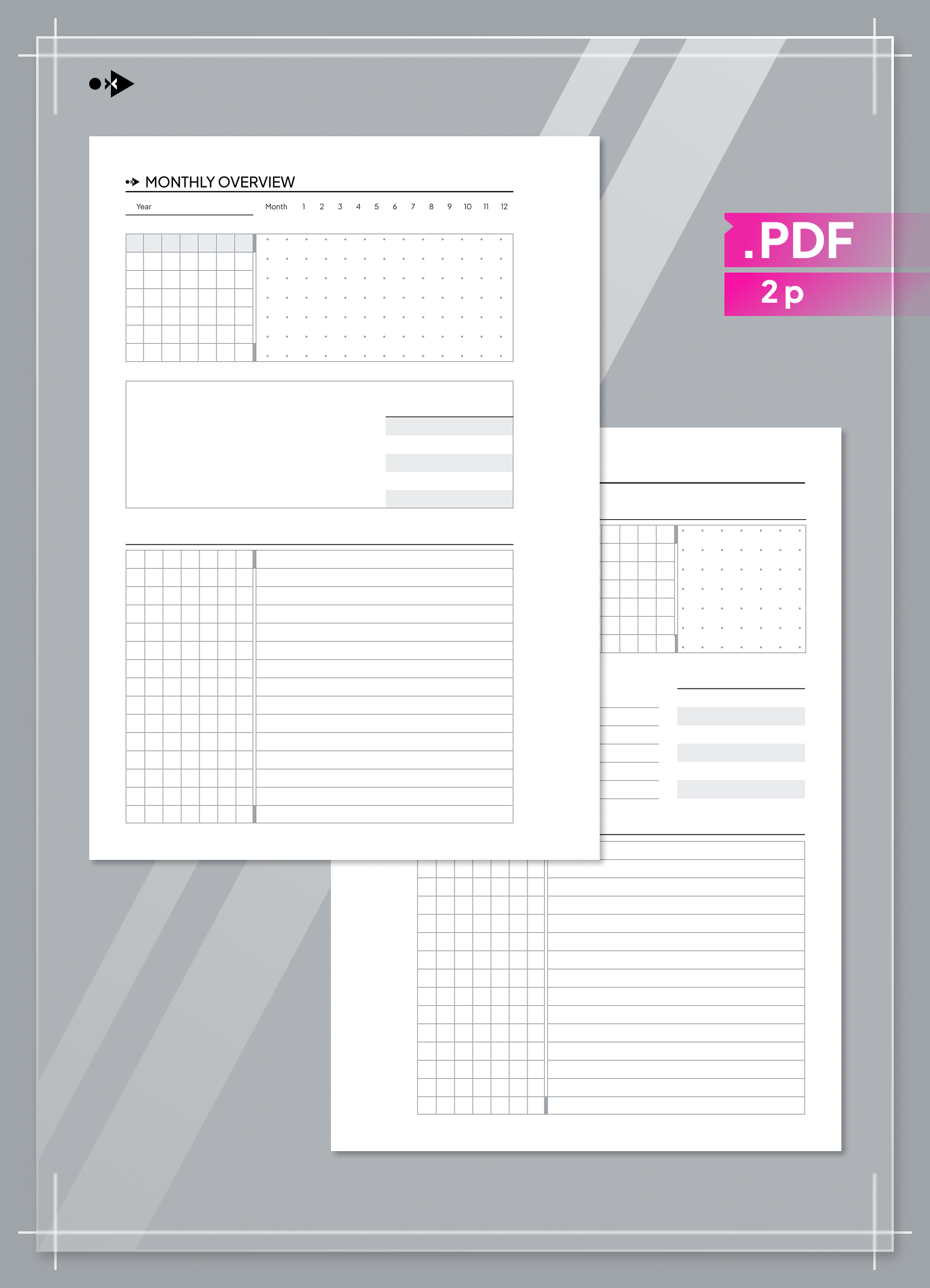 Undated Monthly Overview and Monthly Reflection set