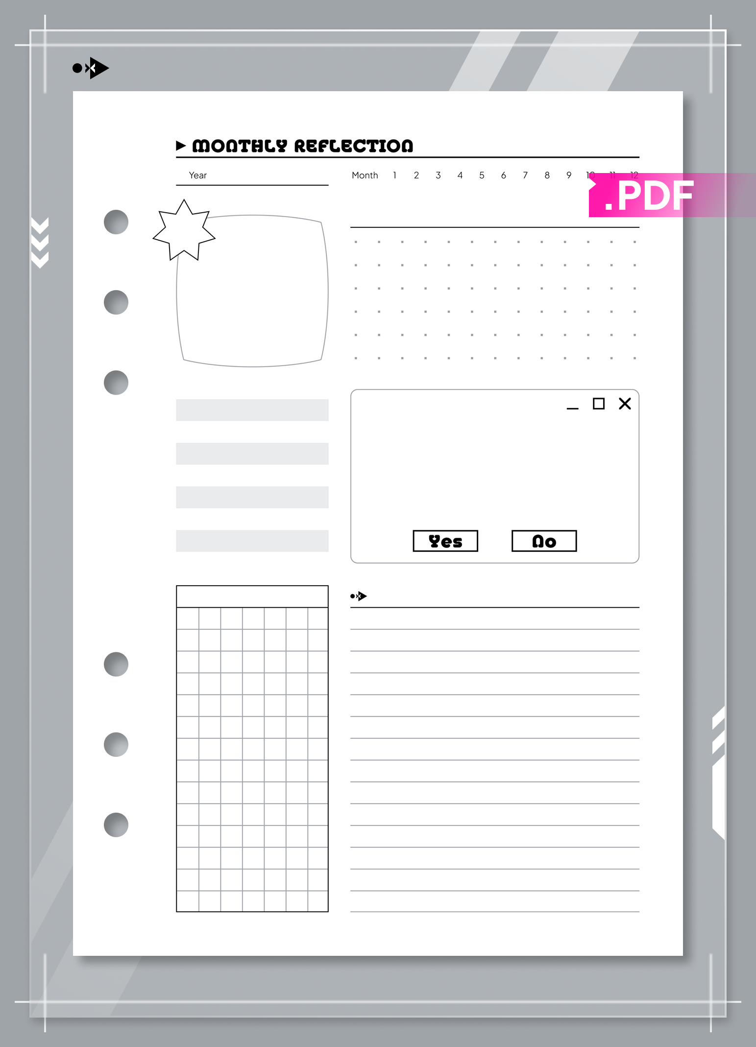 Undated Y2K Monthly Reflection